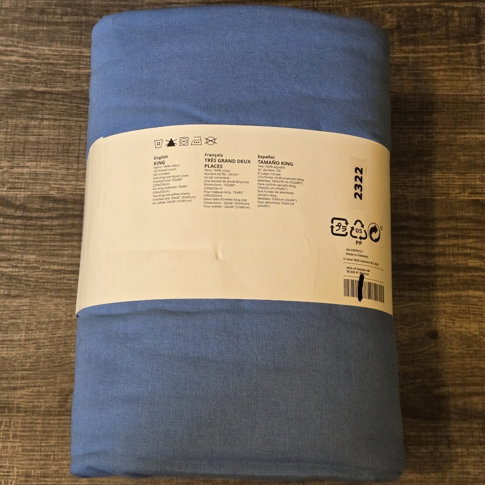 Blue Duvet Cover Set King Size - Picture 7 of 9